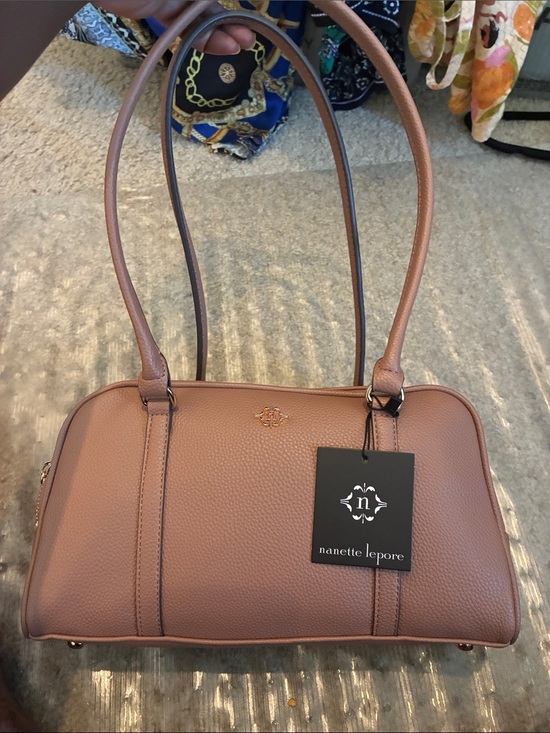 Nanette Lepore Handbags - Nanette Lepore Blush Taupe Pebbled Leather Shoulder Bag